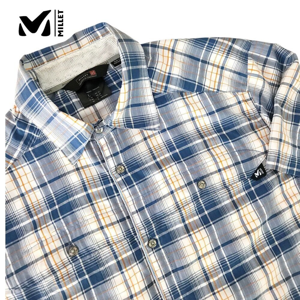 MILLET Plaid Performance technical Hiking Shirt blue – large
